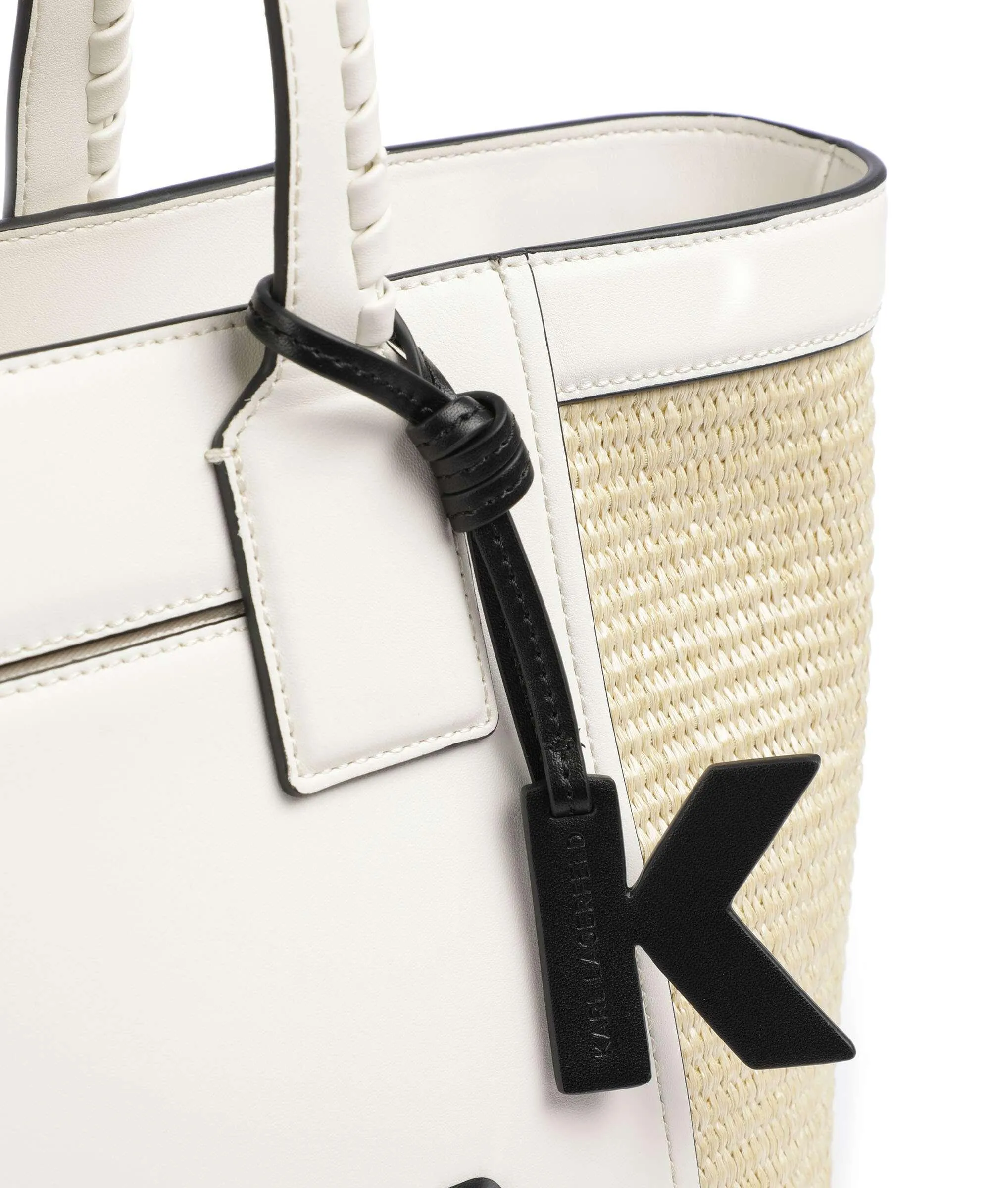  Karl Lagerfeld K/Rue St Guillaume Large Borsa shopper polipropilene, poliuretano natura/bianco  