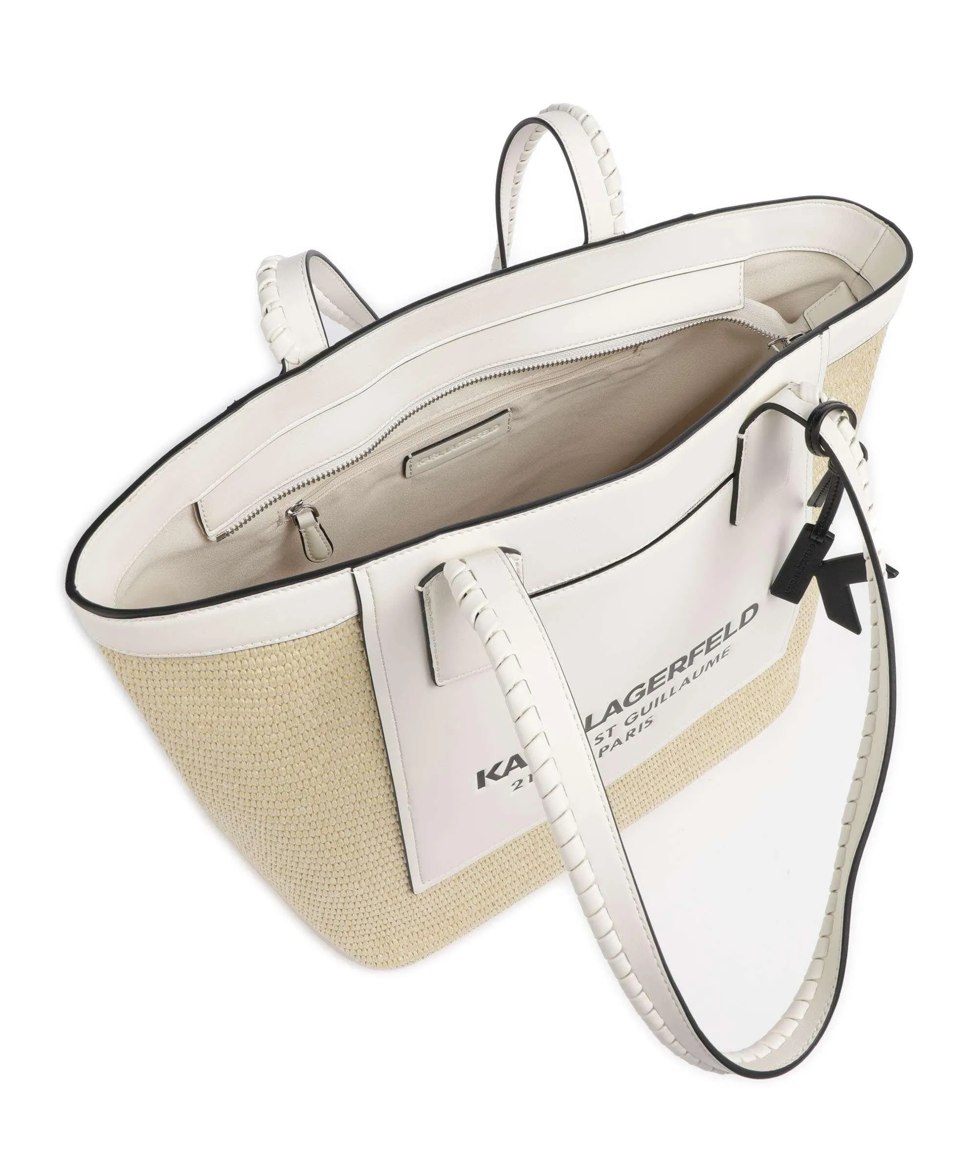  Karl Lagerfeld K/Rue St Guillaume Large Borsa shopper polipropilene, poliuretano natura/bianco  