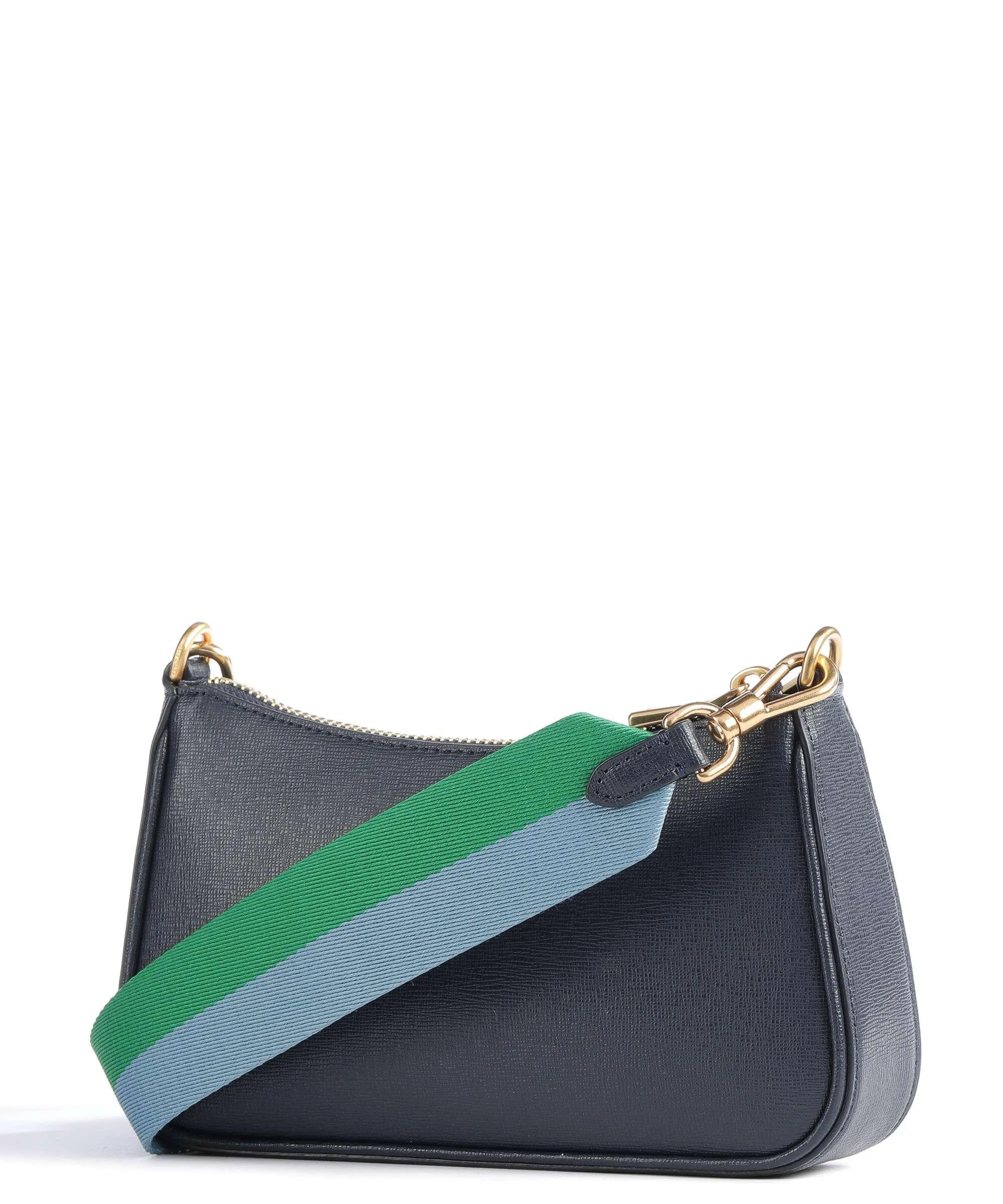  Kate Spade New York Morgan Double Up Borsa a tracolla tela, pelle granulata blu scuro  