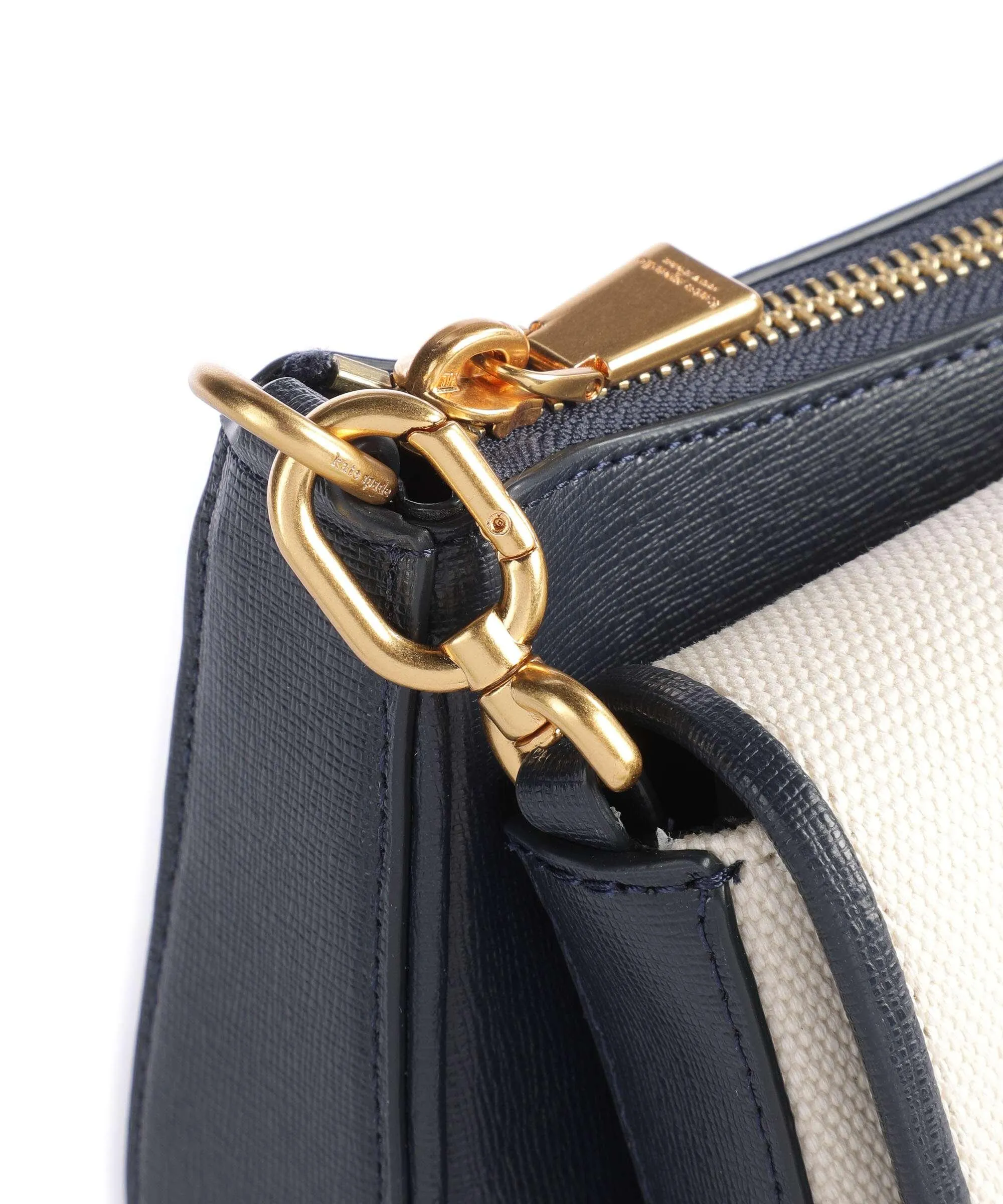  Kate Spade New York Morgan Double Up Borsa a tracolla tela, pelle granulata blu scuro  