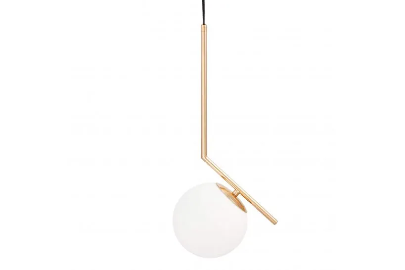 Lampada a sospensione a sfera in vetro bianco oro caldo SORENTO D15