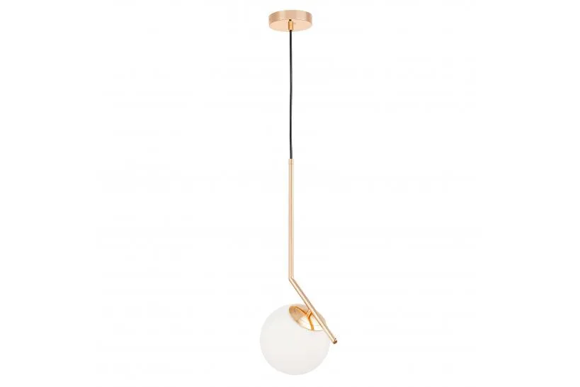 Lampada a sospensione a sfera in vetro bianco oro caldo SORENTO D15