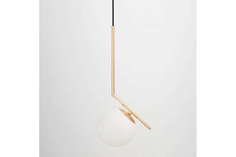Lampada a sospensione a sfera in vetro bianco oro caldo SORENTO D15