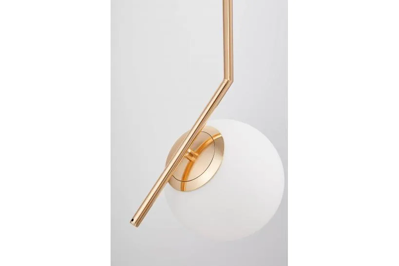 Lampada a sospensione a sfera in vetro bianco oro caldo SORENTO D15