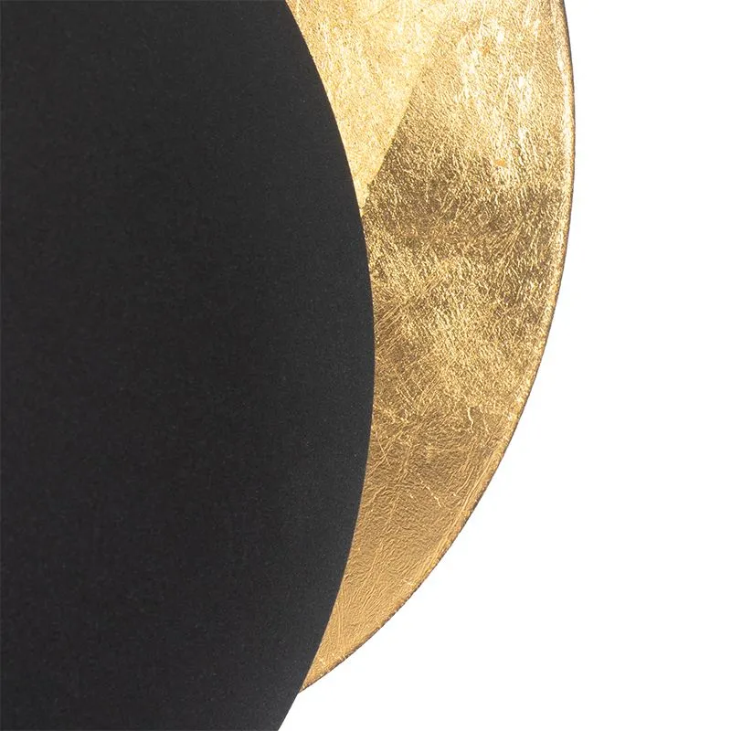 Lampada da parete moderna nera con oro - Sunrise