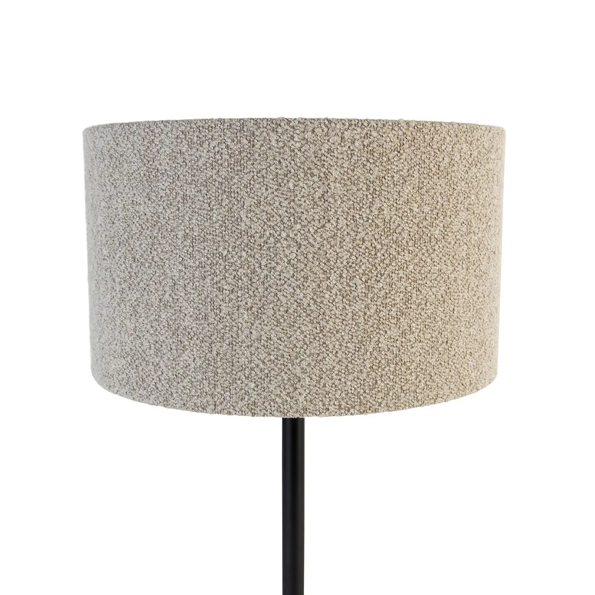 Lampada da tavolo moderna nera con paralume bouclè tortora 35 cm - Simplo