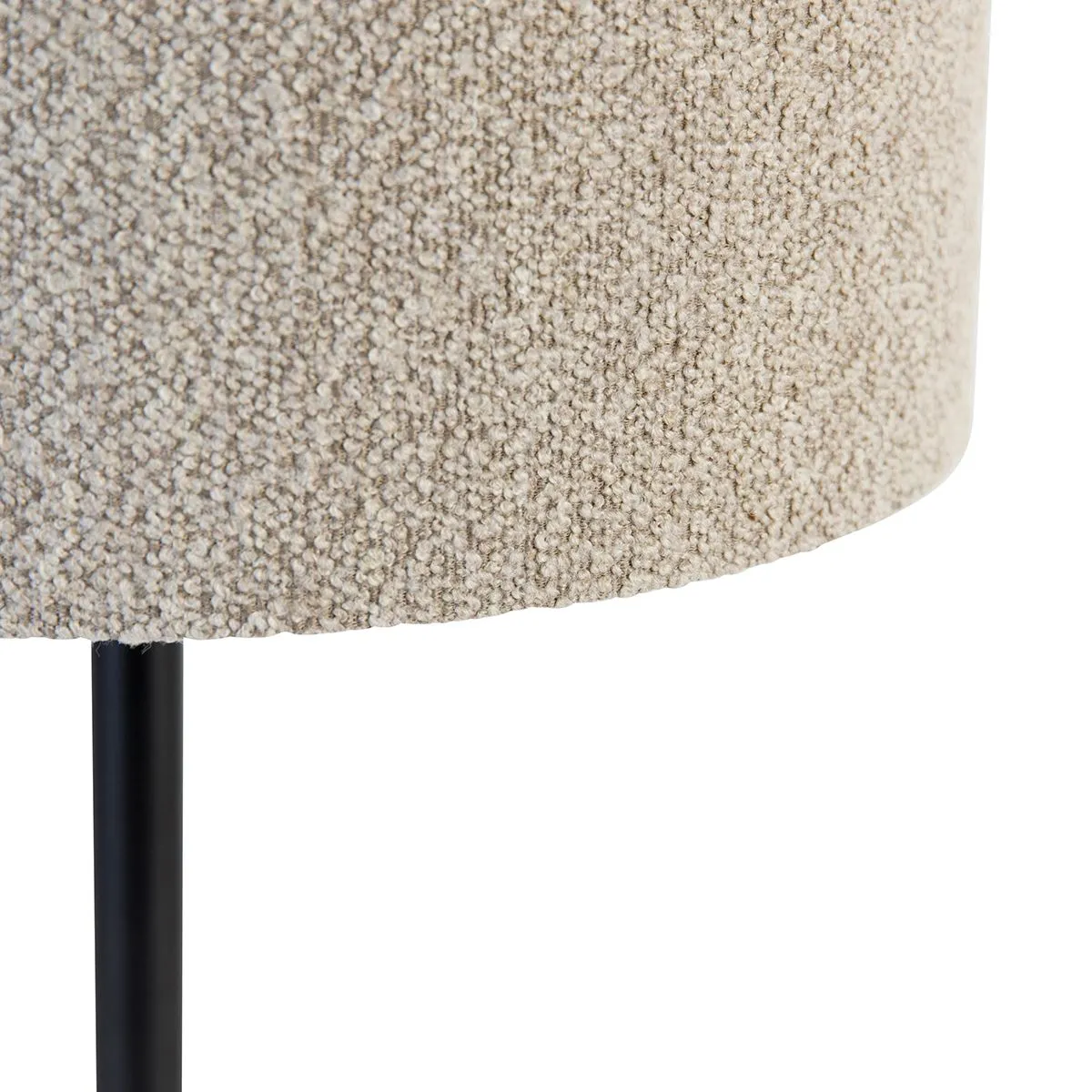 Lampada da tavolo moderna nera con paralume bouclè tortora 35 cm - Simplo