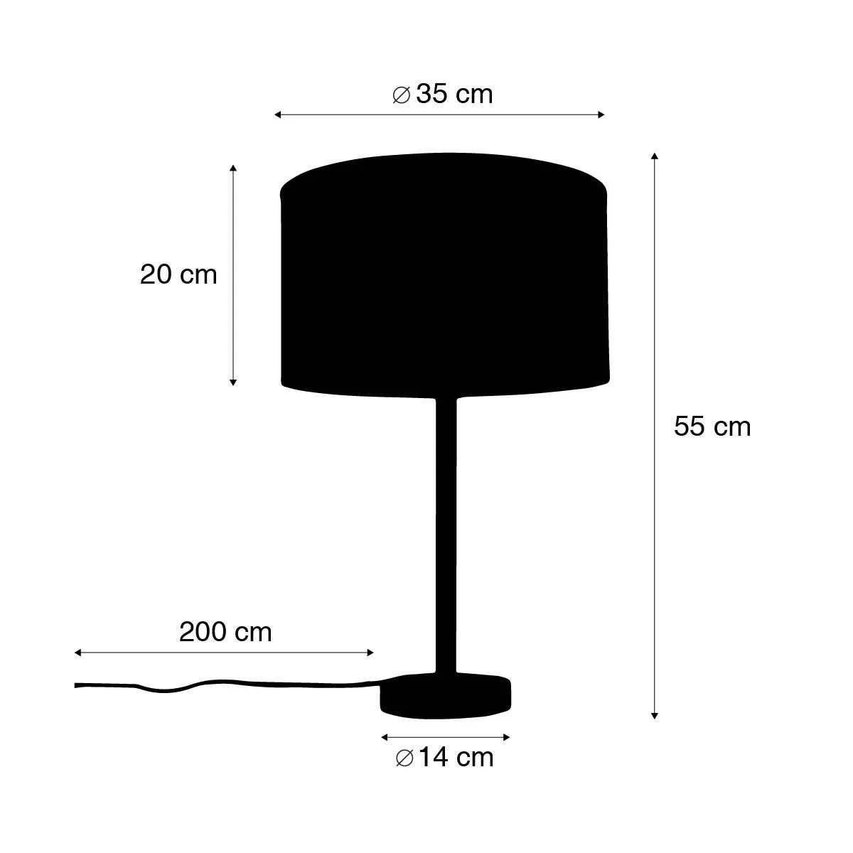 Lampada da tavolo moderna nera con paralume bouclè tortora 35 cm - Simplo