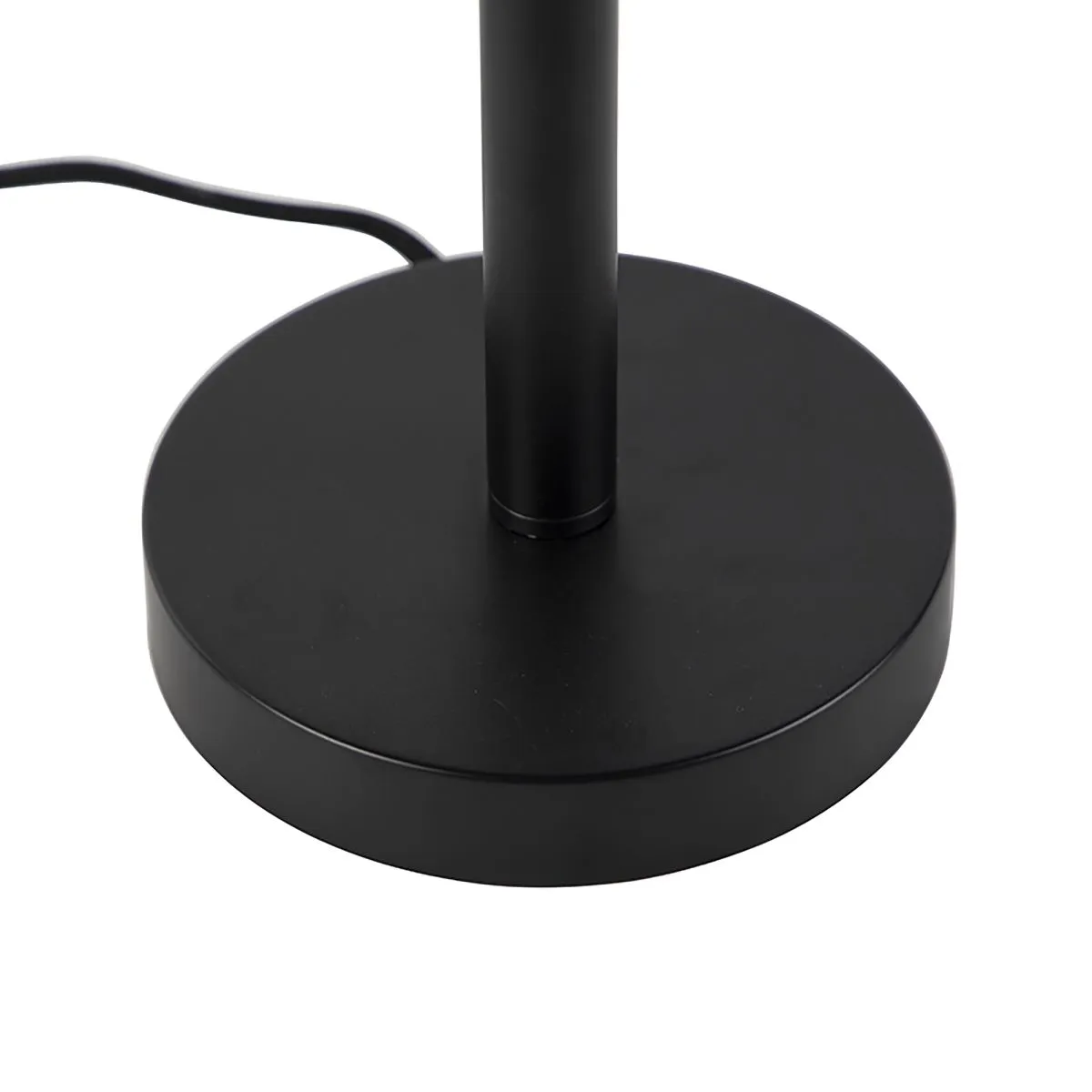 Lampada da tavolo moderna nera con paralume bouclè tortora 35 cm - Simplo