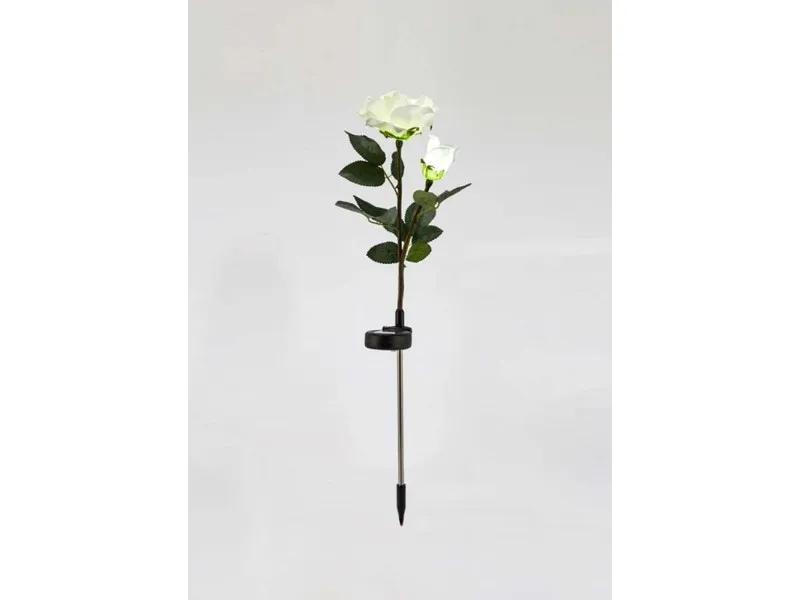 Lampada solare a LED Rosa Ø10 x 67 cm bianco