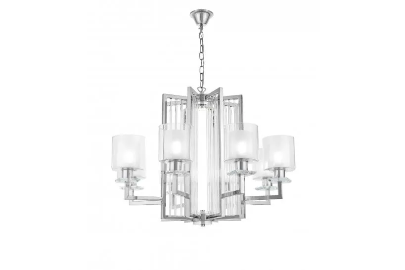 Lampadario a sospensione moderno di metallo cromato MANHATTAN W8