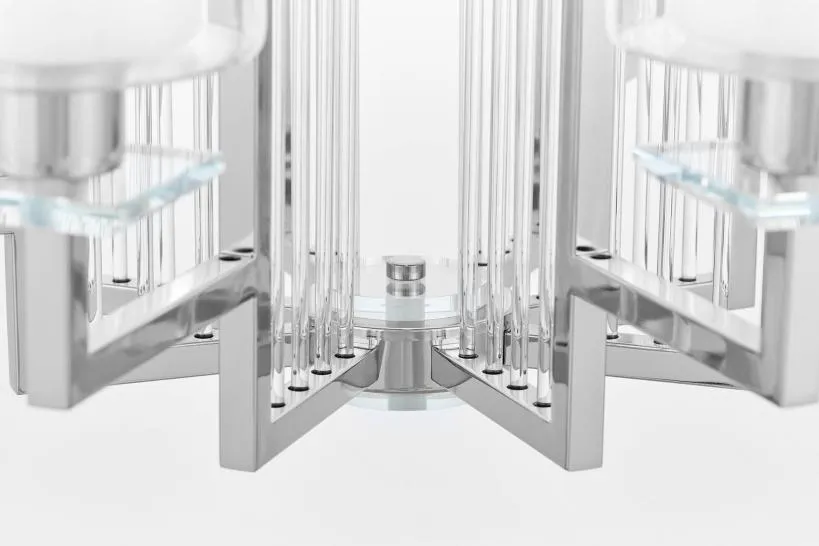 Lampadario a sospensione moderno di metallo cromato MANHATTAN W8