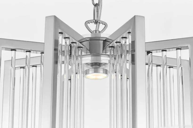 Lampadario a sospensione moderno di metallo cromato MANHATTAN W8