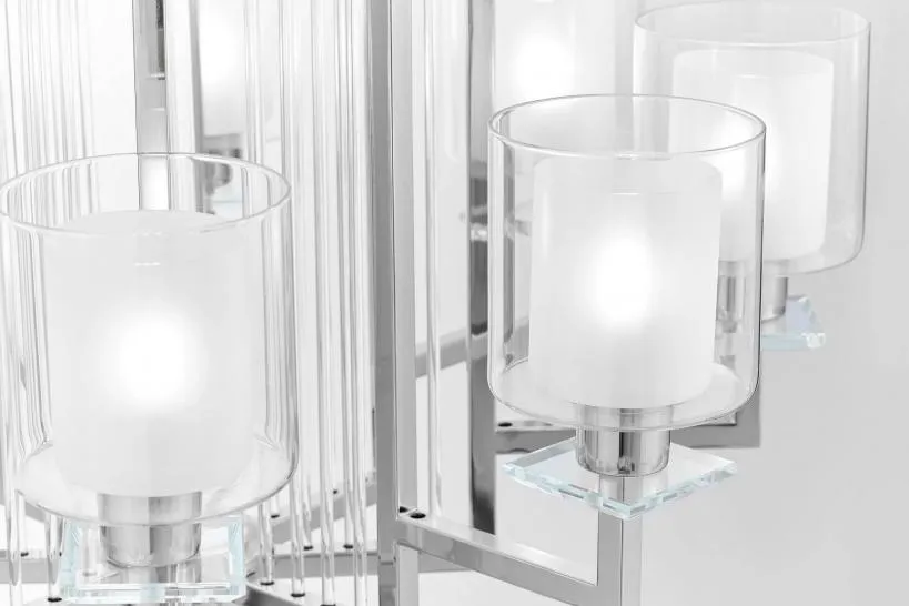 Lampadario a sospensione moderno di metallo cromato MANHATTAN W8