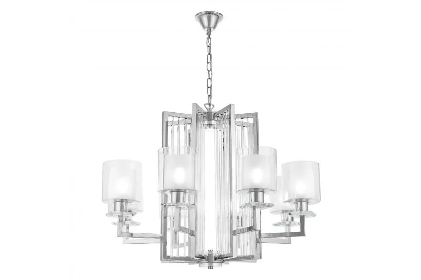 Lampadario a sospensione moderno di metallo cromato MANHATTAN W8