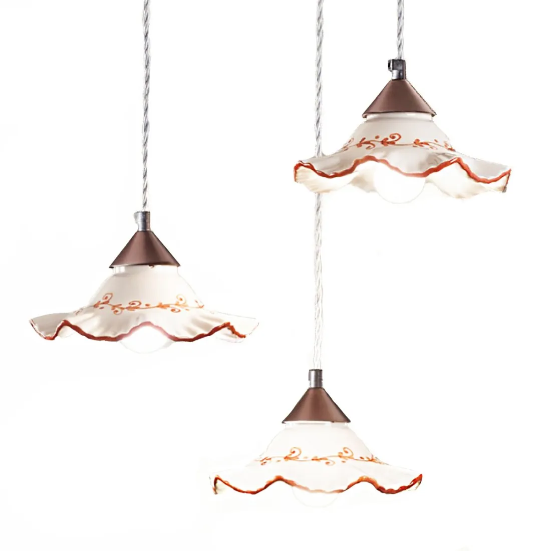 Lampadario ceramica Due P illuminazione HOPE S3 E27 LED classica lampada soffitto sospensione