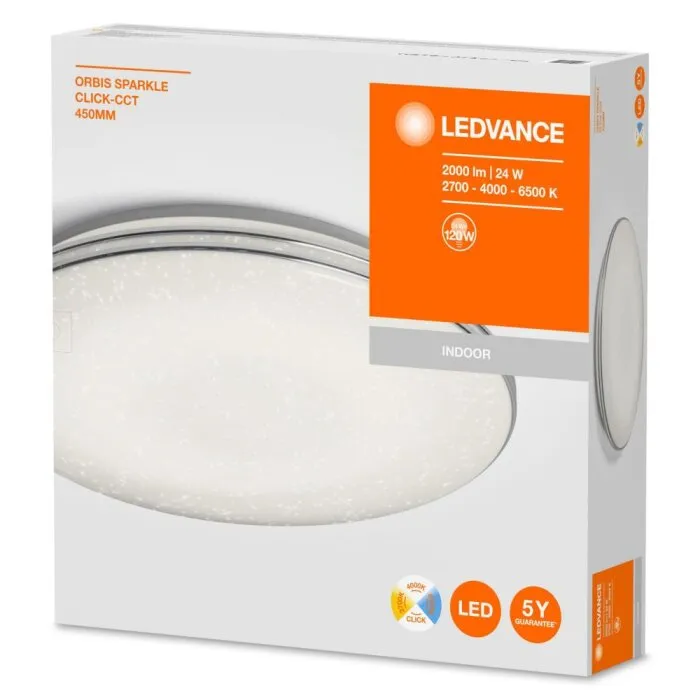 LEDVANCE ORBIS Plafoniera Argento, 1-Luce, Cambia colore