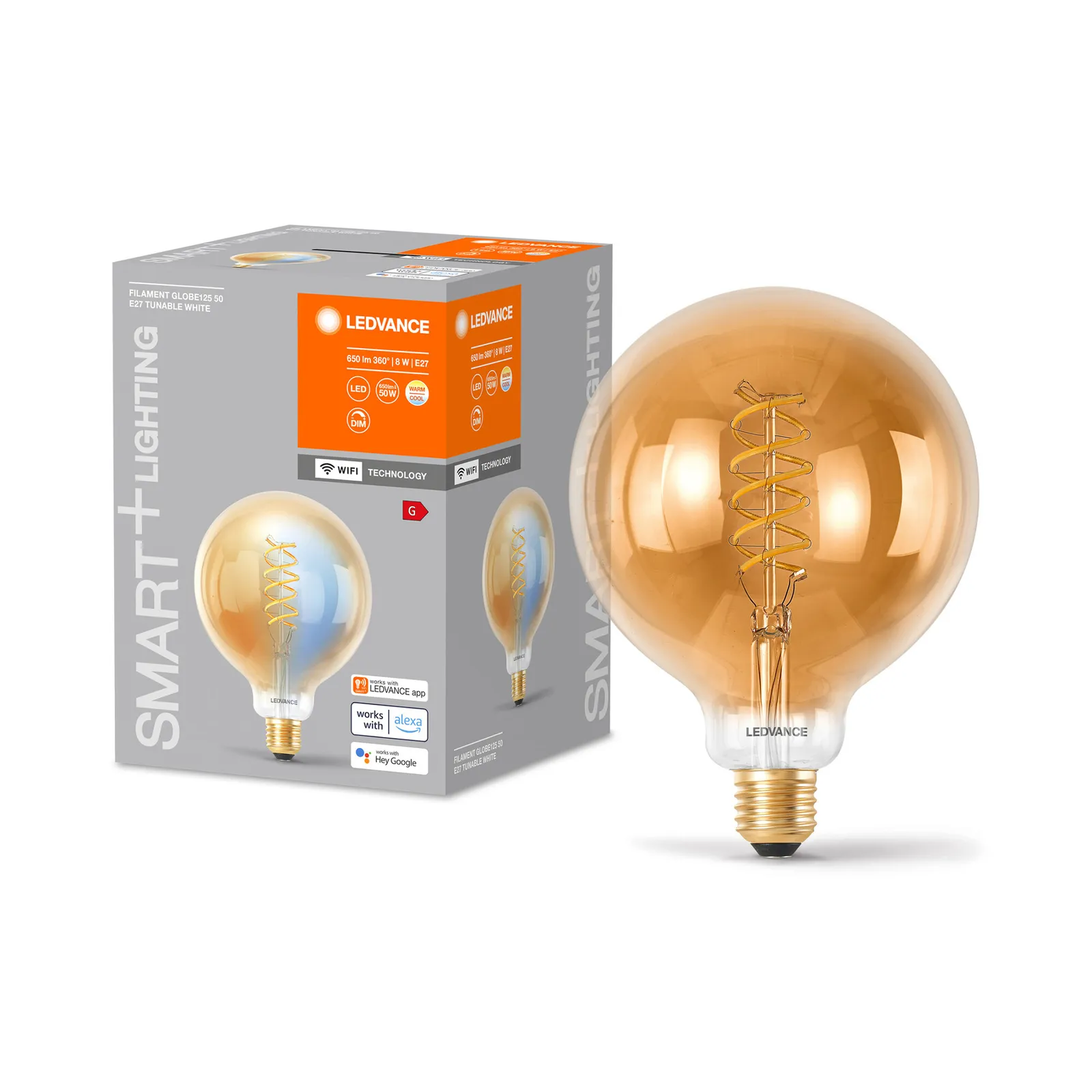 LEDVANCE SMART+ WiFi E27 8W LED G125 oro 822-850