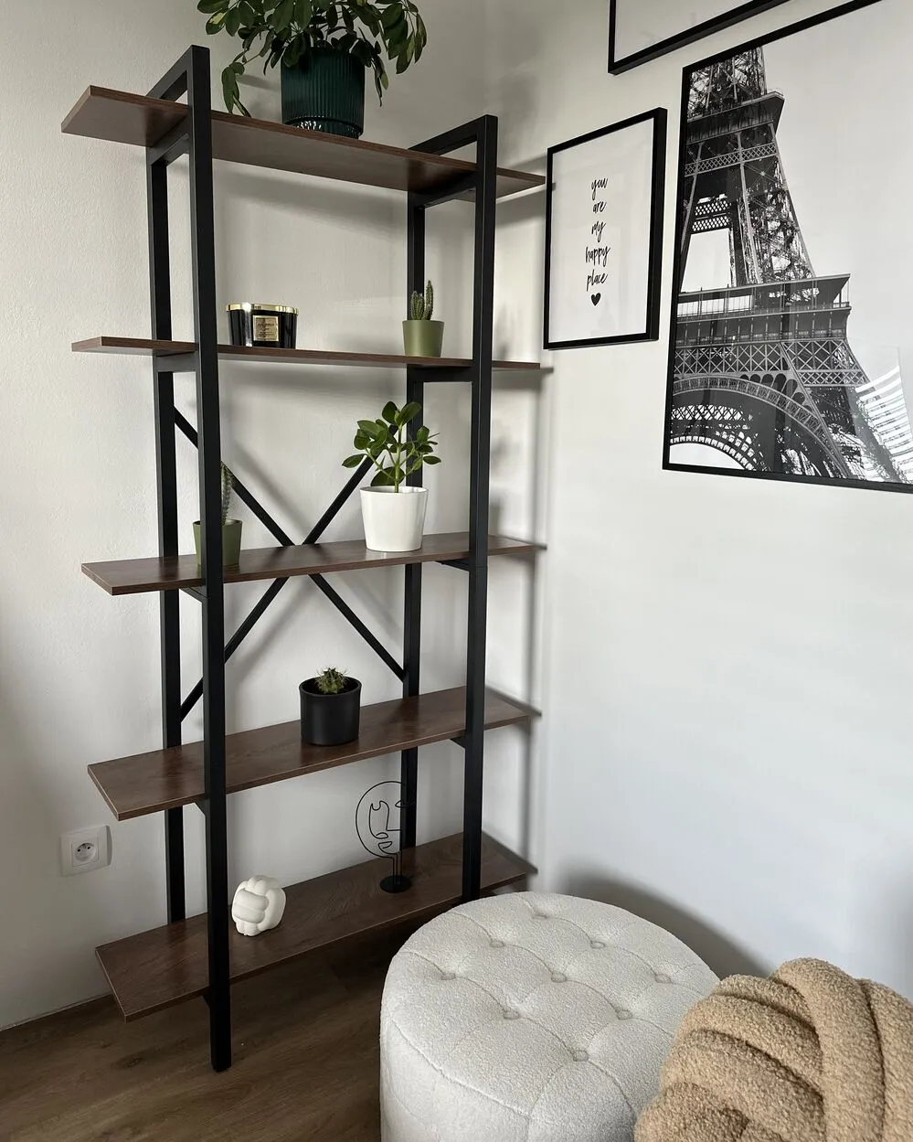 Libreria a 4 ripiani DARBY 140 cm Marrone scuro