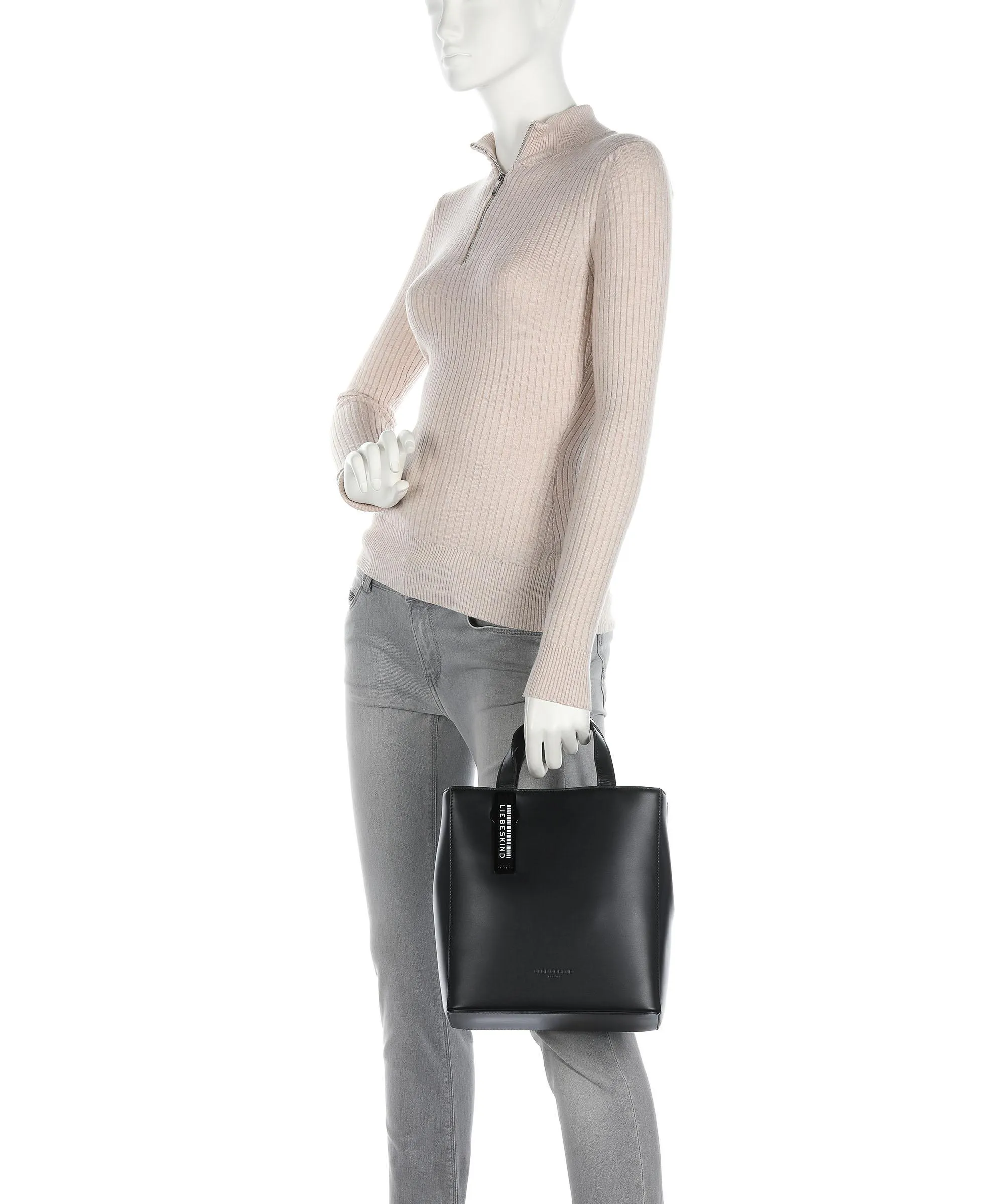  Liebeskind Paper Bag Carter S Borsa a mano pelle nero  