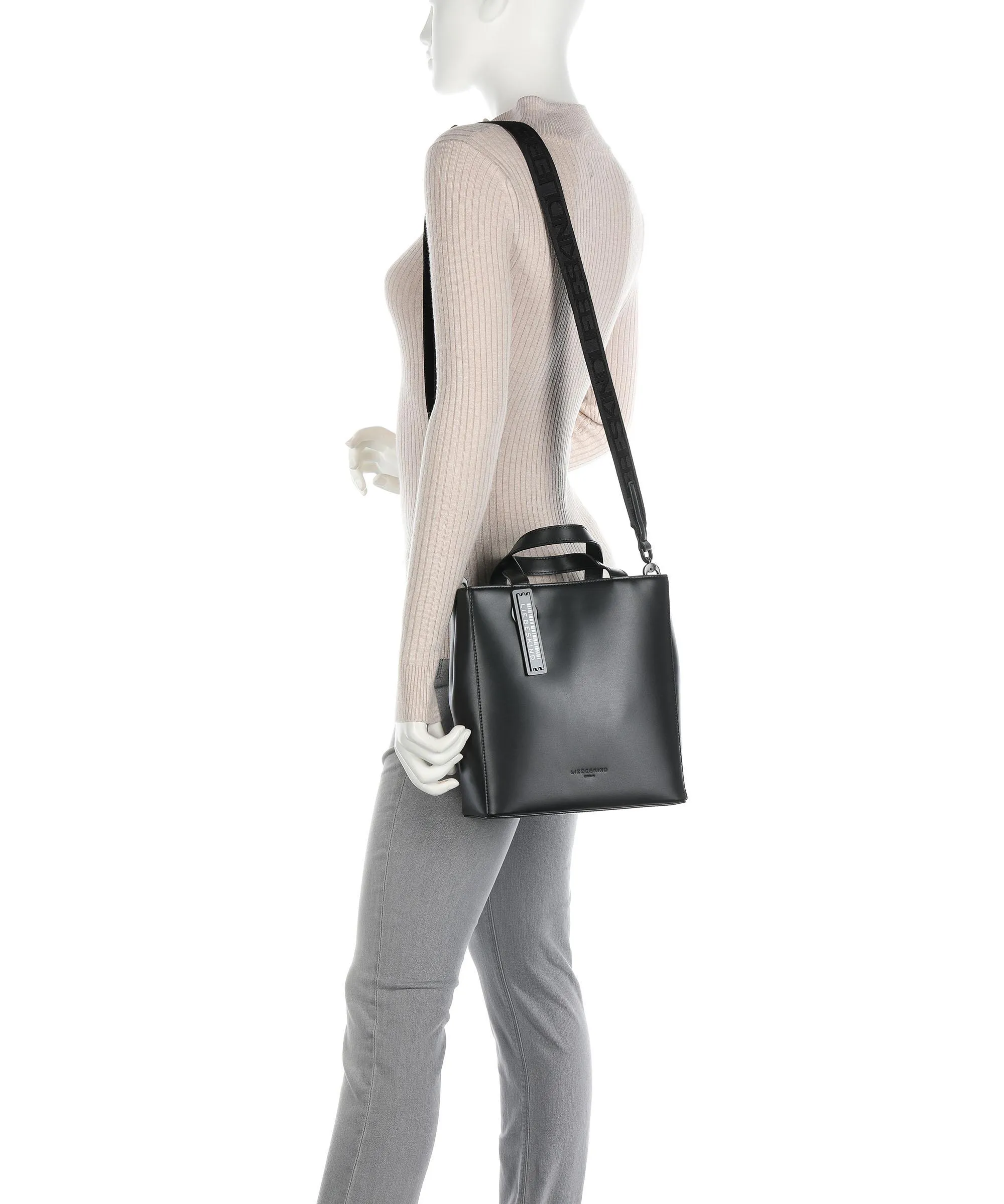  Liebeskind Paper Bag Carter S Borsa a mano pelle nero  