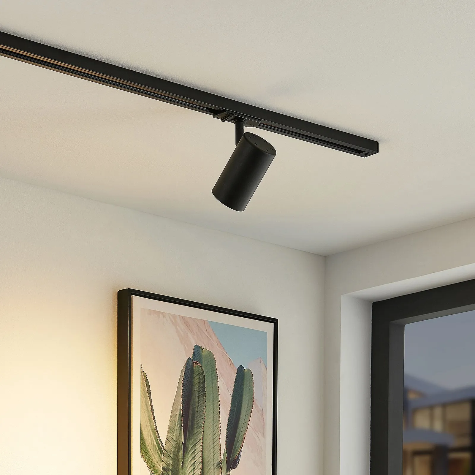 Lindby spot a binario GU10, Ø 6 cm, nero, monofase