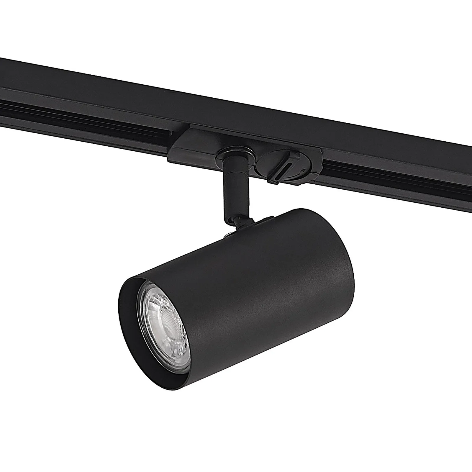 Lindby spot a binario GU10, Ø 6 cm, nero, monofase