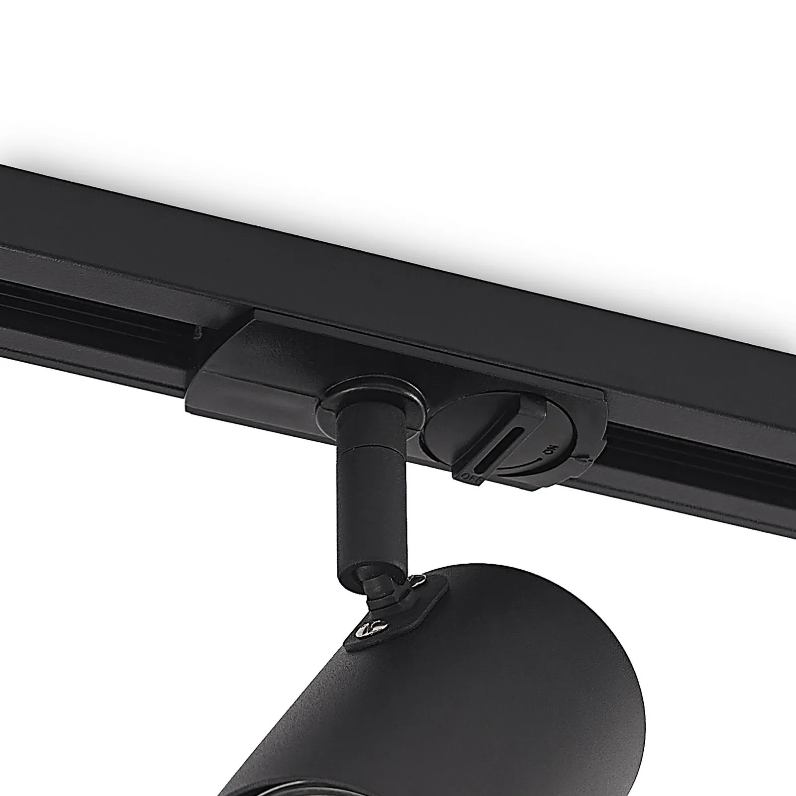 Lindby spot a binario GU10, Ø 6 cm, nero, monofase
