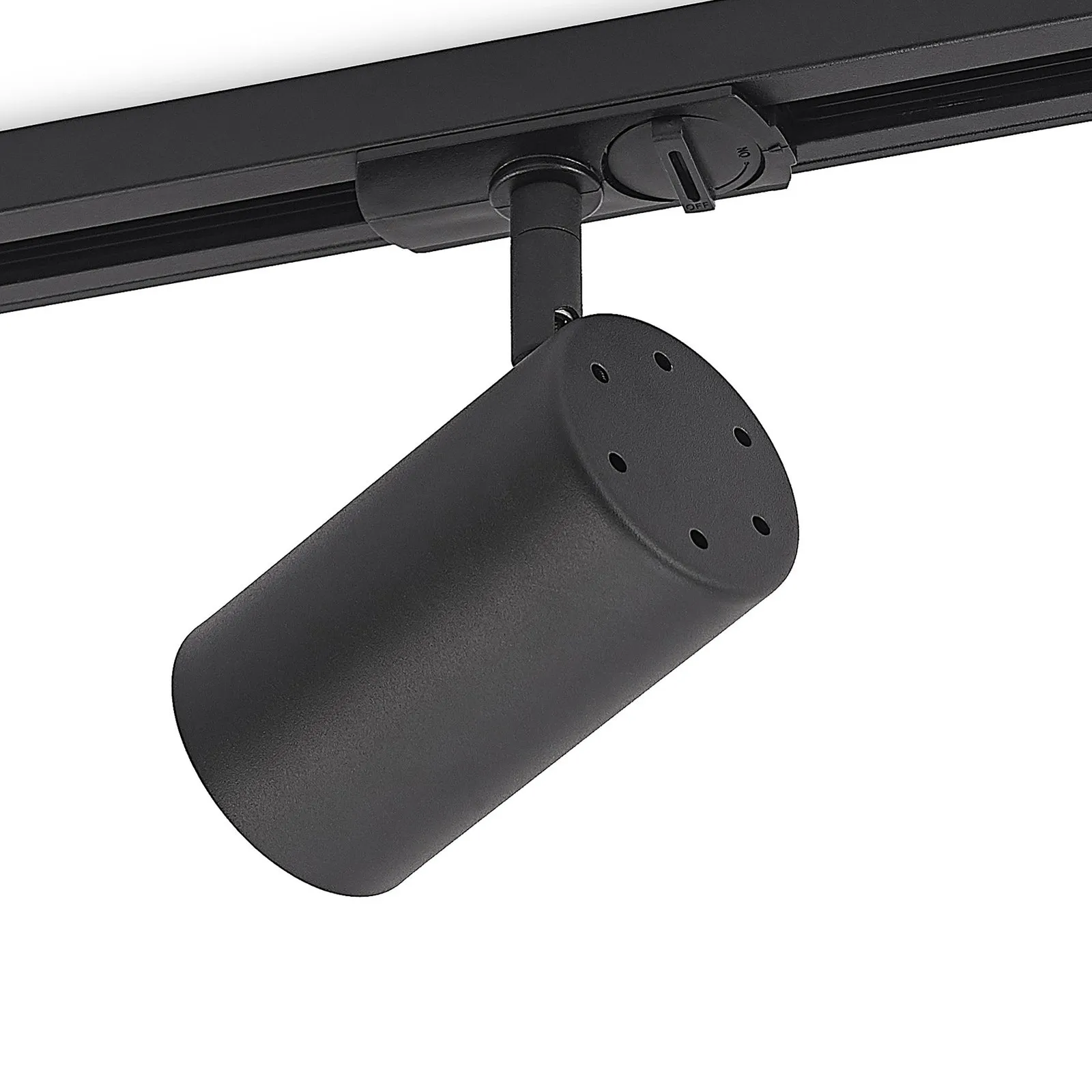 Lindby spot a binario GU10, Ø 6 cm, nero, monofase