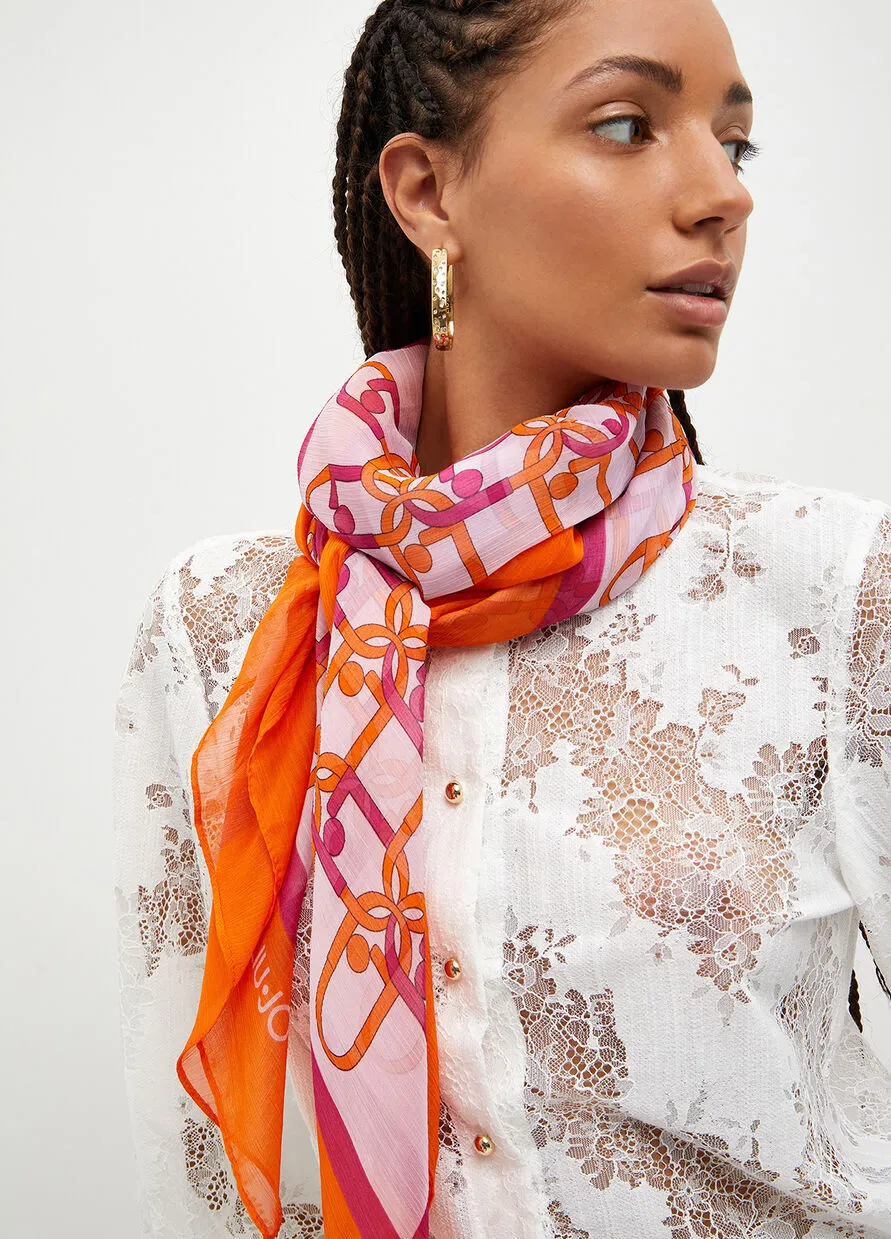 LIU-JO Foulard con logo a catena a.