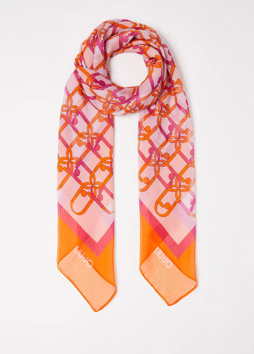 LIU-JO Foulard con logo a catena a.