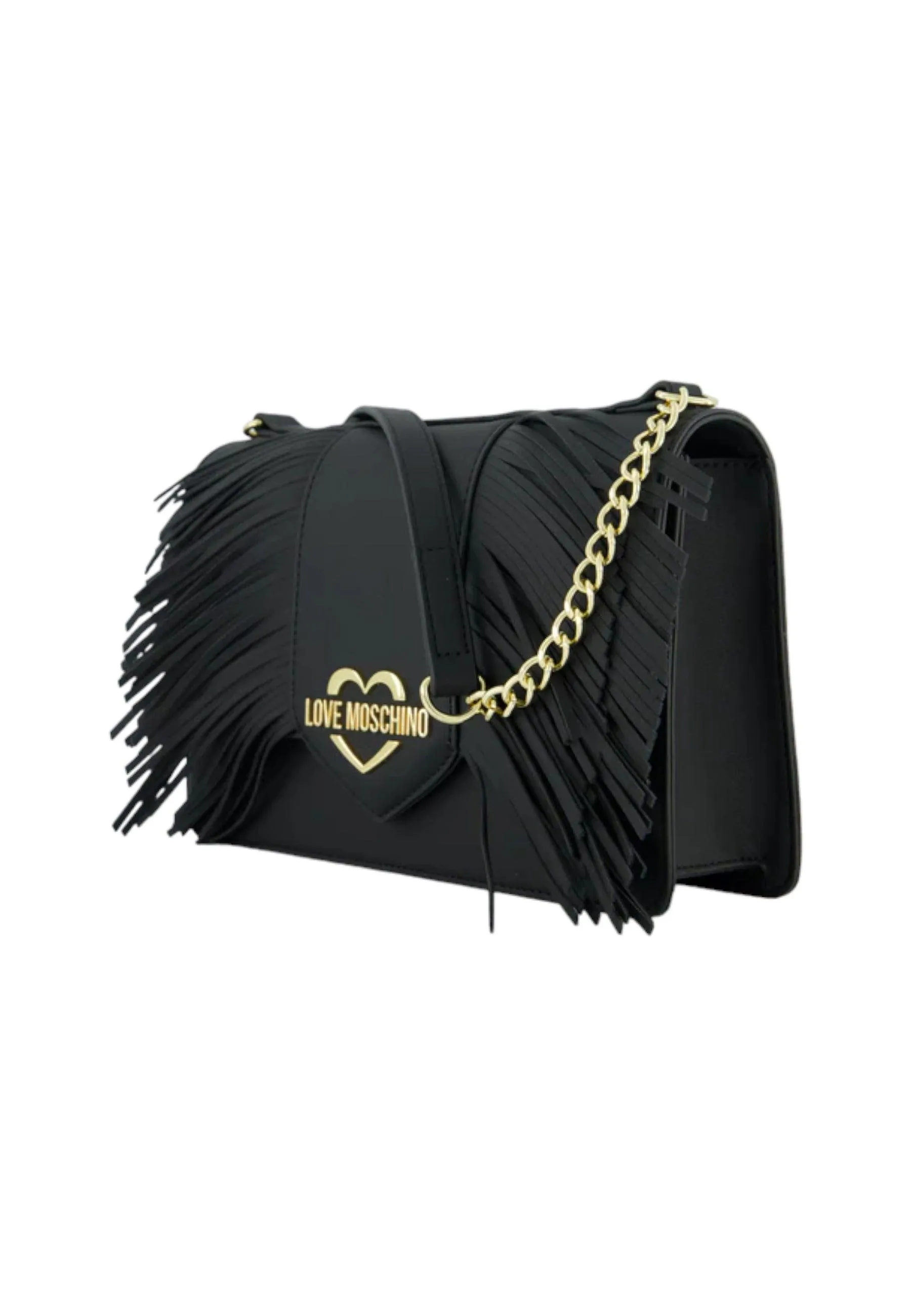 LOVE MOSCHINO Borsa Tracolla Frange Donna Nero JC4200PP1ILP0000