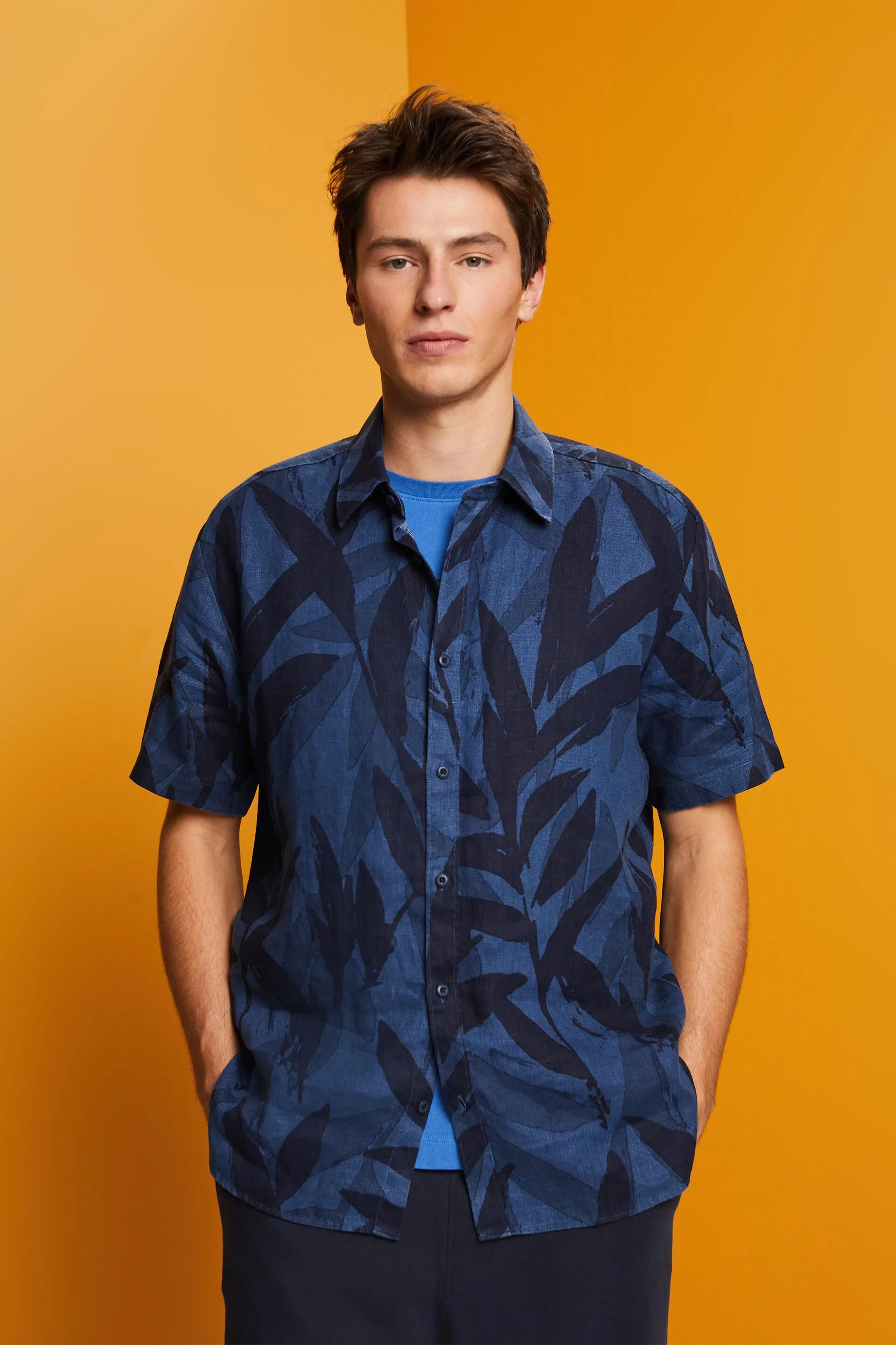 Maglia a fantasia a maniche corte, 100% cotone