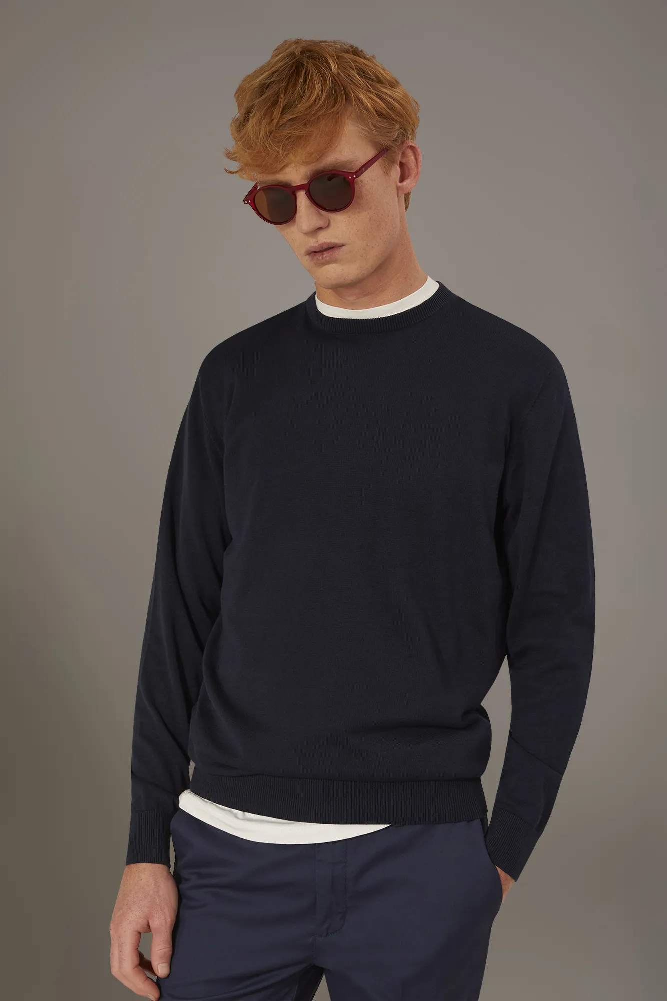 Maglia giro collo uomo 100% cotone