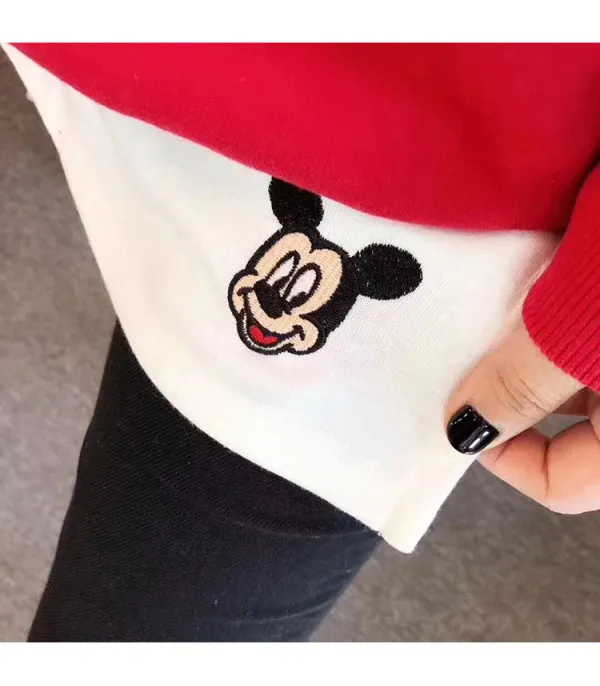 Maglia manica lunga ricami cartoon