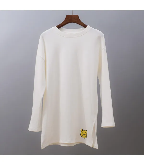 Maglia manica lunga ricami cartoon