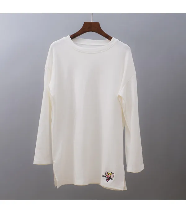 Maglia manica lunga ricami cartoon