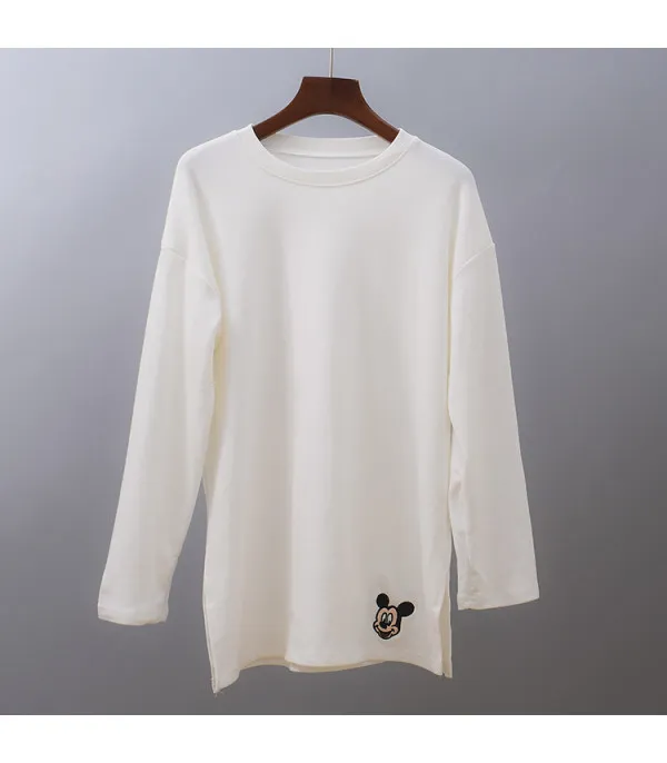 Maglia manica lunga ricami cartoon