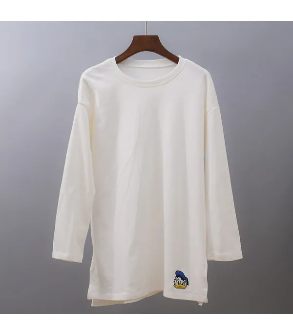 Maglia manica lunga ricami cartoon