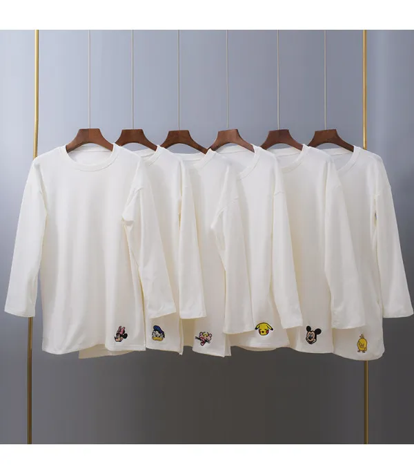 Maglia manica lunga ricami cartoon