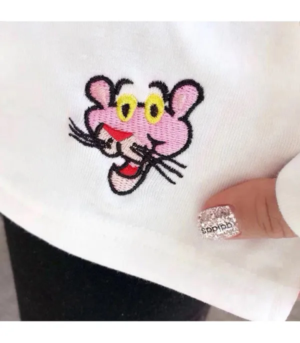 Maglia manica lunga ricami cartoon