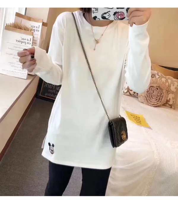 Maglia manica lunga ricami cartoon