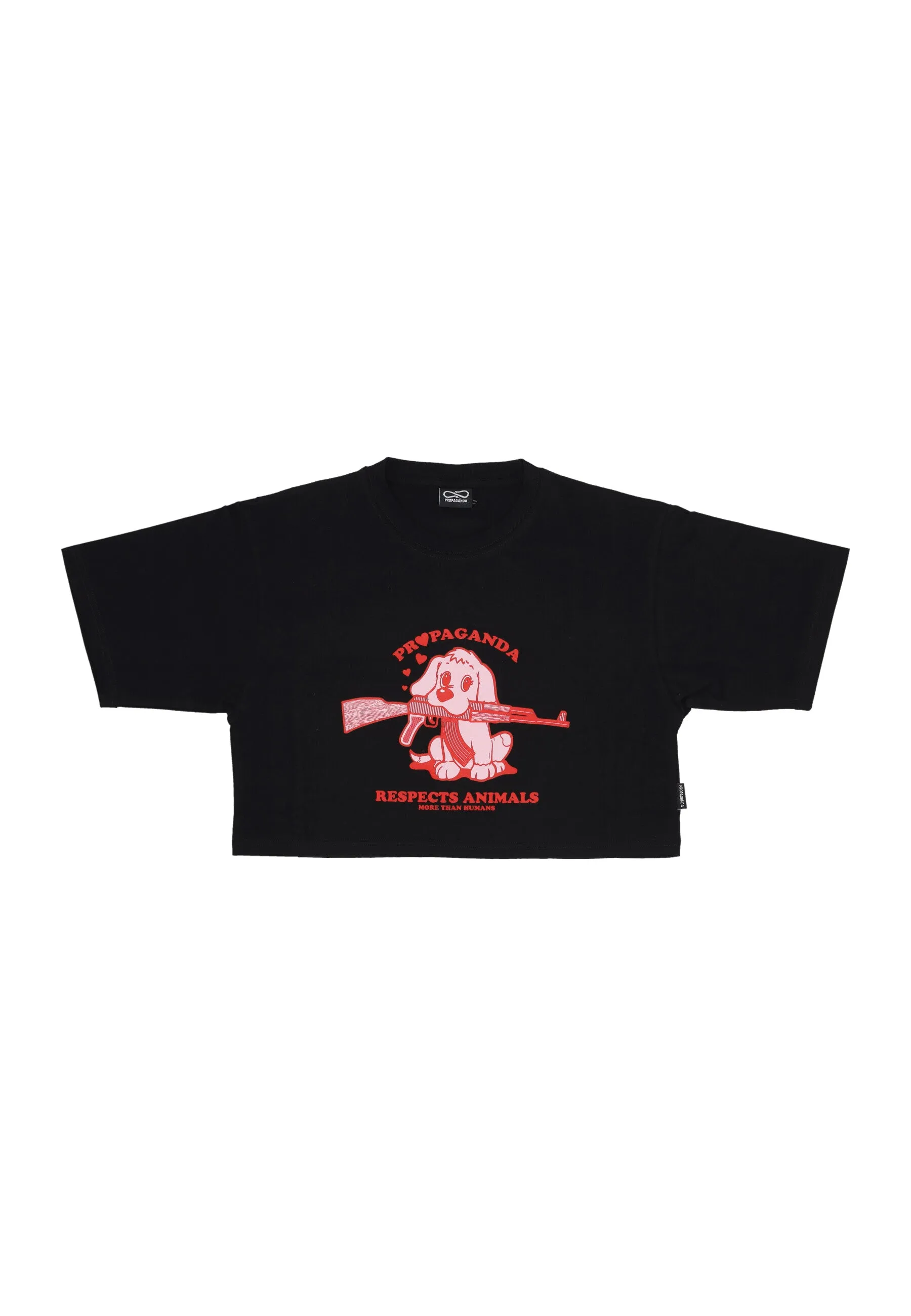 Maglietta Corta Donna W Puppy Croptop Tee Black