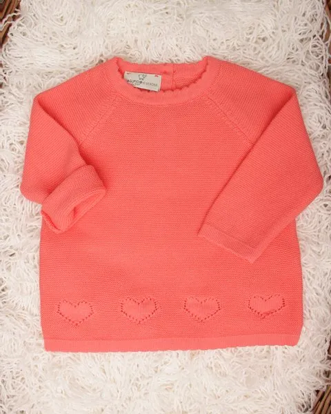 Maglioncino cuori puro cotone bio