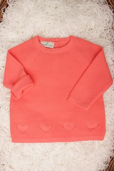Maglioncino cuori puro cotone bio