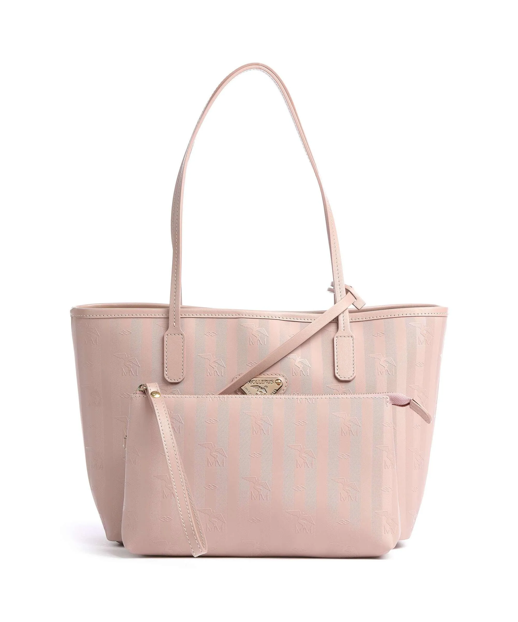  Maison Mollerus Vinerus Genf Borsa shopper tela rosa antico  