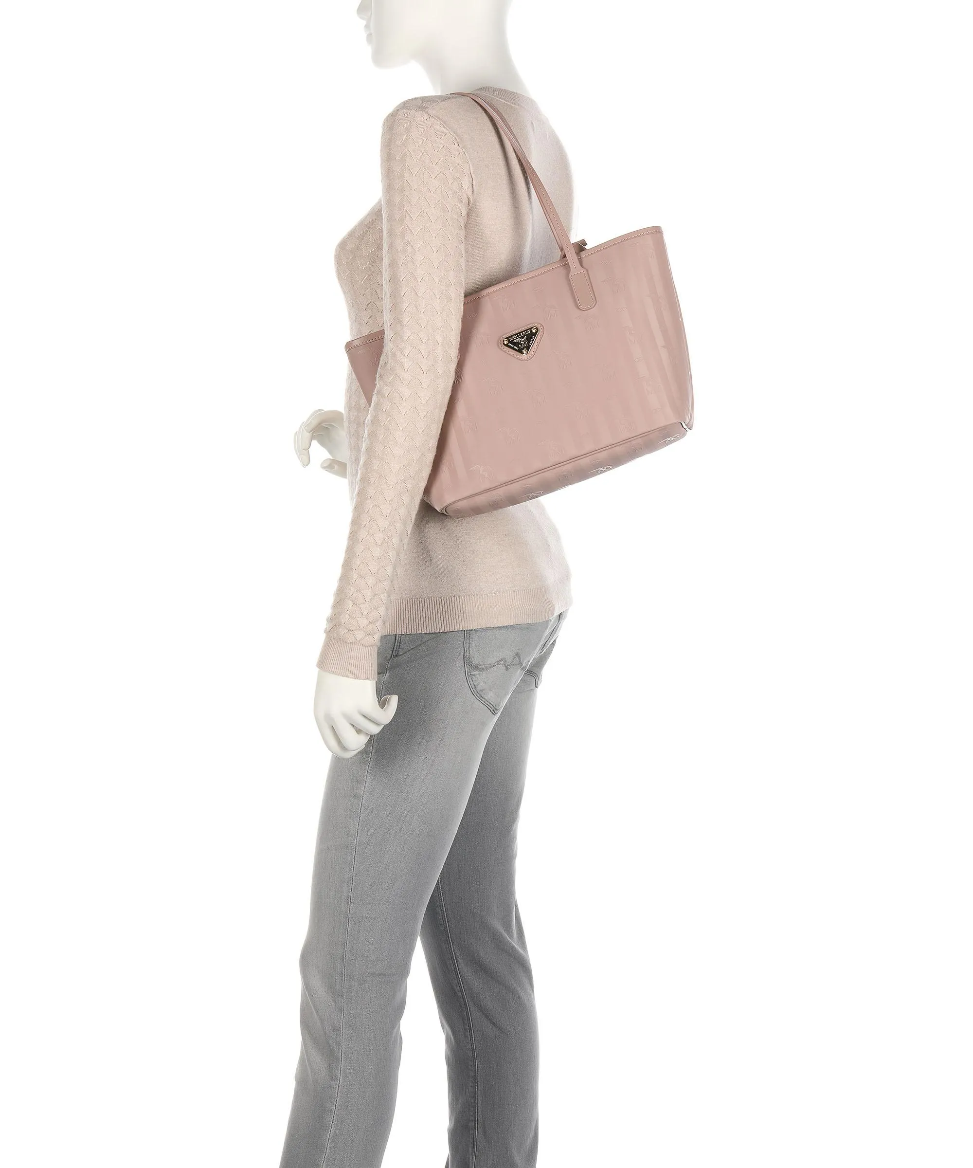  Maison Mollerus Vinerus Genf Borsa shopper tela rosa antico  