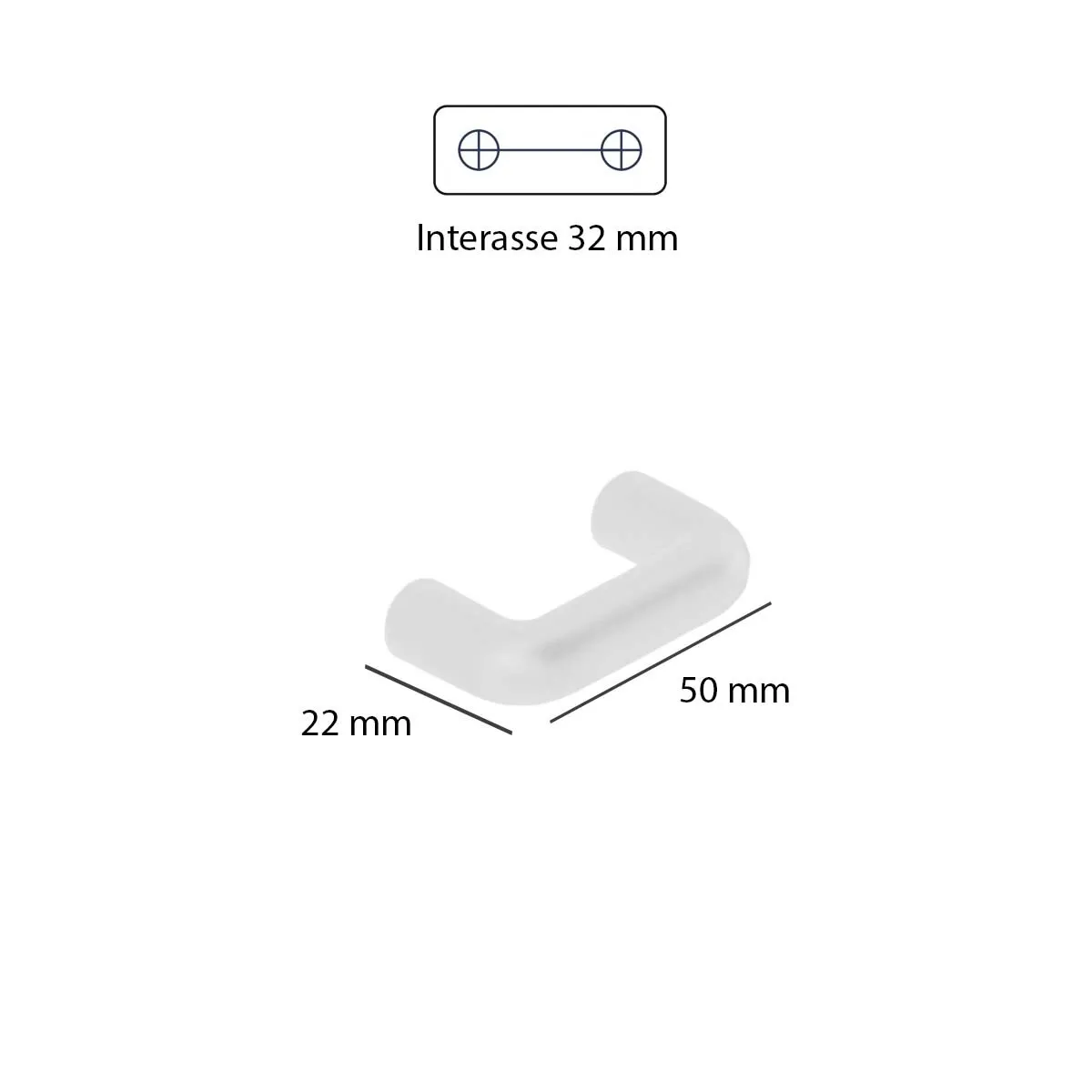 Maniglia in plastica riciclata 32x41x10 cm bianco verniciato