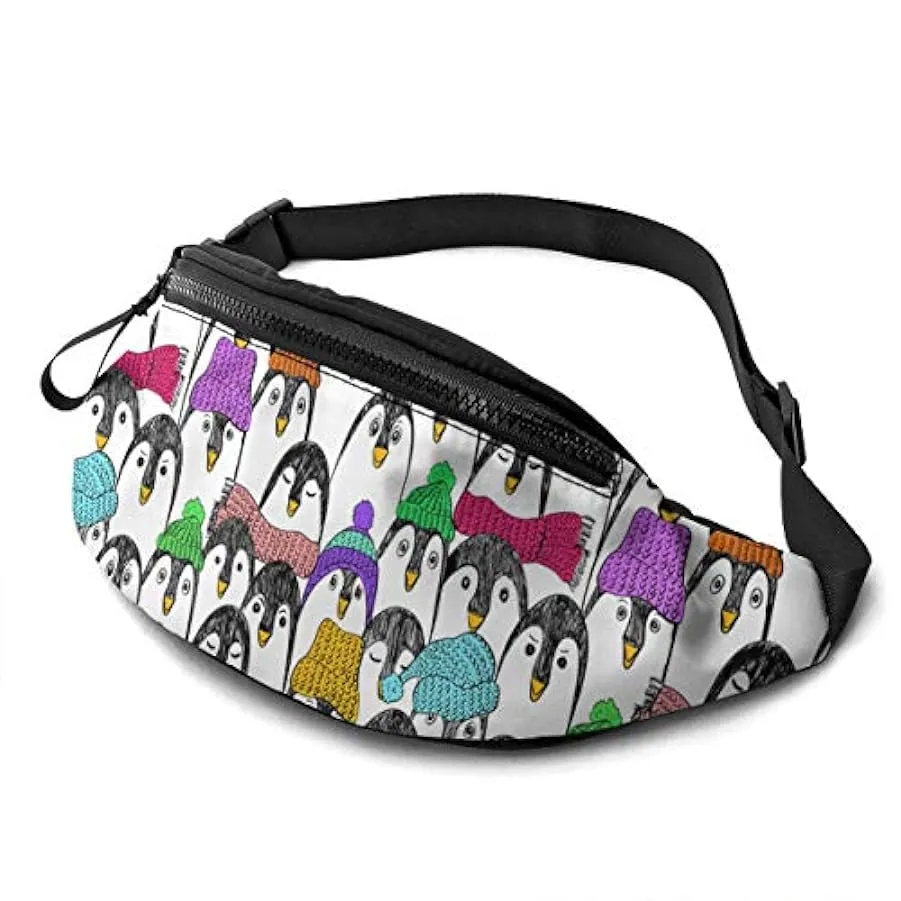 Marsupio per Uomo Donna,Marsupio Divertente Pinguini con Cintura Tasca a Tracolla Regolabile Borsa a Tracolla Borsa sul Petto pe