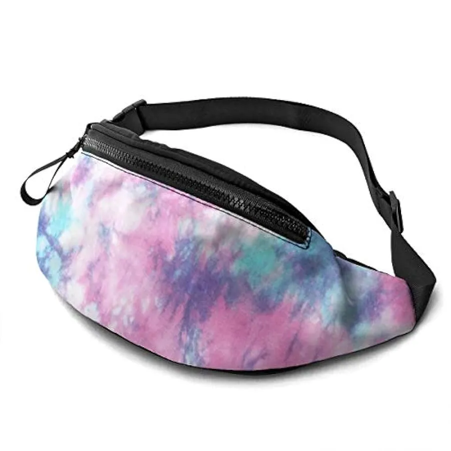 Marsupio per Uomo Donna,Marsupio Tie Dye Rosa Pastello Marsupio con Cintura Tasca a Tracolla Regolabile Borsa a Tracolla Borsa s